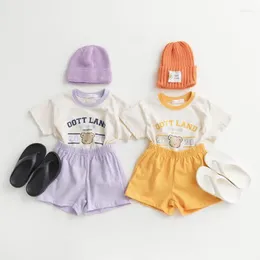 Clothing Sets 2024 Summer Baby Short Sleeve Clothes Set Infant Boy Cute Bear Print T Shirts Shorts 2pcs Suit Cotton Kids Toddler Outfits