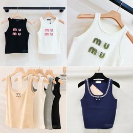 Women's Vest Designer Shirts crop top Fashion women vest Sexy Halter Tee Party Fashion Crop Top Luxury Embroidered T Shirt Spring Summer Backless designer mm Vest