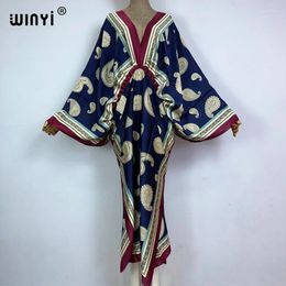 Summer High-quality Vintage Cashew Print Sexy Dress Women Elegant Kaftan Bohemia Ladies Fashion Beach Cover Up Robe