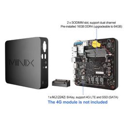 2024 MINIX NGC-7 Pro Mini PC i7-10510U 16GB/512GB M.2 NVMe SSD Windows 11 Pro Mini Computer Triple 4K Display 4G LTE Auto Power Onfast i7