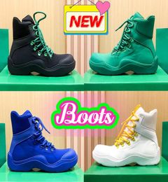 Mens Boots Designer shoes Puddle Bomber Ankle Boot Venetas 6cm Flatform Lace Up Booties Grass Green Egg York String Deep Blue Blac1806293