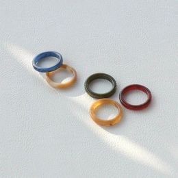 Cluster Rings Colourful Acrylic For Women Girl Teen Thin Round Transparent Ring