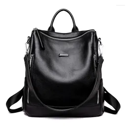 Backpack Style Women Fashion Female Genuine Leather For School Girls Travel Bags 2024 Mochila Feminina