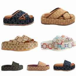 Designer Slifors Box Sandals Platform Platform Slifors Muli Multicolore Flora Slides alla moda EasyTowear Slides Slides Slides Scarpe Piattaforma ricamata