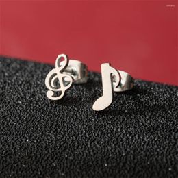 Stud Earrings Shuangshuo 1 Pair Tiny Musical Note Women 2024 Trendy Stainless Steel Cross Small Rock Jewellery Gift