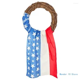 Decorative Flowers Independence Day Wreath American Patriotics Front Door Decorations