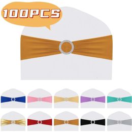 Spandex Chair Sashes Premium Stretch Cover Band with Buckle Universal Elastic Ties for Wedding Party Ceremony Decor 240513