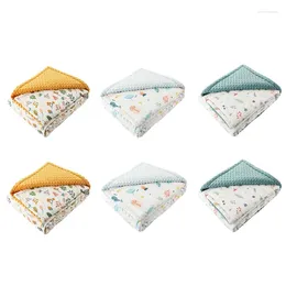 Blankets 110x75cm Baby Blanket Warm Swaddling Wrap Winter Autumn Born Quilt Toddler With Dotted Backing Nap