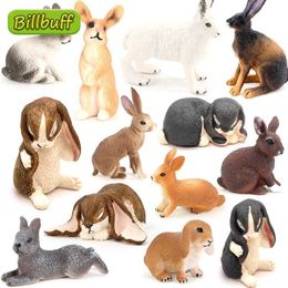 Novelty Games Simulation Animal Zoo Action Figures Farm Rabbit Cub Figurine Action Figures Model Educational Toys for children Christmas gift Y240521