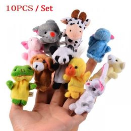 Party Favour 10pcs/set Cartoon Animal Finger Toys Children Plush Finger-Dolls Kids Finger Toy T9I002649