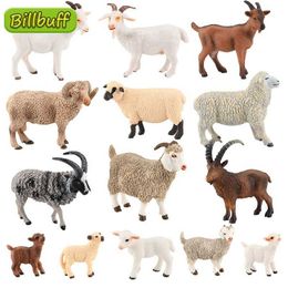 Novelty Games Simulation Farm Poultry Animals Model Goat Sheep Antelope Cub Action Figures Early Educational toys for children Christmas gift Y240521