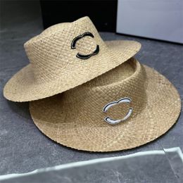 Fashion Street Hats Women Straw Hat Designer Bucket Hat Summer Flat Brimmed Hat Brand Wide Brim Hats Outdoor Sunshade Hat Casual Sunhat