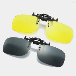 Outdoor Eyewear HD Driving Night Vision Clip-on Flip-up PC Lens Sunglasses Cool Glasses Myopia Equipment