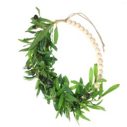 Decorative Flowers Decorate Artificial Garland Greenery Wedding Hangers Leaves Wreath Wood Iron Wreaths Beads Home