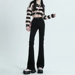 Women's Jeans High Waist Sexy Spicy Girl Women's 2024 Stretch Large Black Micro Flare Pants Trousers