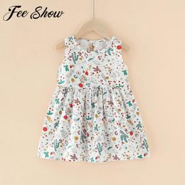 Girl Dresses Summer Kids Dress For Girls Sleeveless Princess Pageant Gown Wedding Birthday Party Vestidos Clothes Cotton Children Clothing
