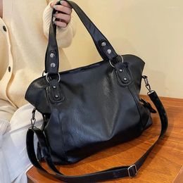 Shoulder Bags Solid Colour Quality Soft Leather Crossbody Handbag Lady Travel Tote Bag Big Black For Women Large L11