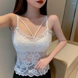 Women's Tanks Camisoles For Women Lace Tank Top With Built In Bra Sexy Lingerie Black Crop Large Size White Camis Padded