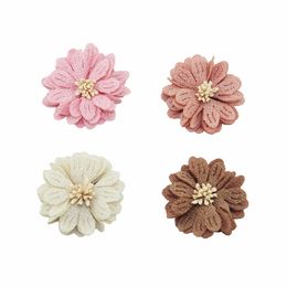 4.5cm 12pcs/pc Flower Buds Flower Head Cloth Fabric Artificial Flower For Craft Wedding Appliques Garment Accessories