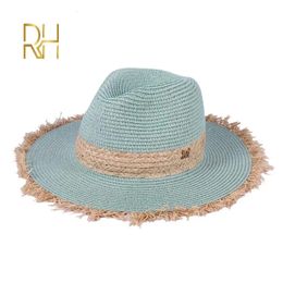 Summer Cowboy Cap Casual Sun Hats For Women Fashion Letter M Jazz Straw For Men Beach Straw Panama Hat Wholesale RH 240521