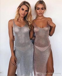 Women Sexy Bikini Beach Coverup Swimsuit Covers up Bathing Suit Summer Beach Wear knitting Swimwear Mesh Beach Dress Tunic Robe B8121240