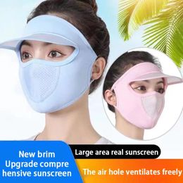 Bandanas Summer Sunscreen Silk Mask UV Protection Face Cover Veil With Brim Outdoor Cycling Sun Hats Caps