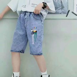 Summer Kids for Big Boys Cotton Jeans Loose Short Pants Fashion 2023 Children Clothing Baby Blue Denim Shorts 6 8 12Years