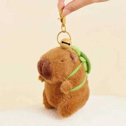 Keychains Lanyards Capybara Plush Keychain Cute Bag Pendant Creative Fluffty Animals Keyring Kawaii Stuffed Doll Keychains Birthday Gift 2023 Trend Q240521