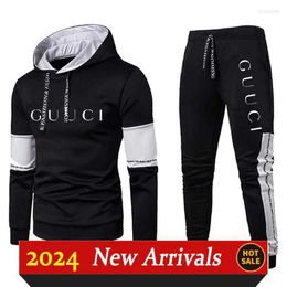 Mens Tracksuits Men Fashion Sweatshirt Set Hoodies Sets Tracksuit 2 Piece Outfits Jogger Brand Suit Male Pullover Winter Streetwear Clothes 65V8 XEWG