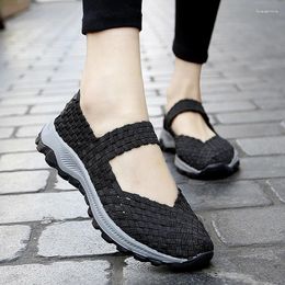 Casual Shoes Summer Women Flats Sneakers Breathable Female Loafers Slip On Footwear Outside Woman Tenis Comfort Plus Size 42