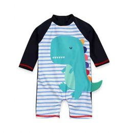 One-Pieces Baby swimsuit one-piece swimsuit childrens swimsuit UV protection shark print swimsuit d240521