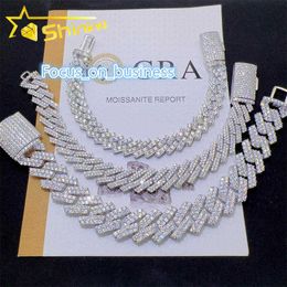 Cheap Wholesale Price Sterling Silver Iced Out Diamond Vvs Moissanite Cuban Link Bracelet