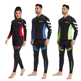 Women's Swimwear 3mm Neoprene Wetsuit Men And Diving Jacket Pants 2 Pieces Set Surfing Snorkelling Spearfishing Winter Thermal Swimsuit