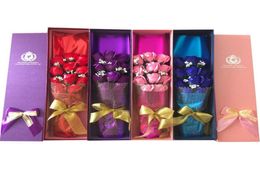 Gift Valentine Wedding Soap Flower Mothers Day Rose Petals Birthday Paper Soap 11pcs Rose in 1 box Choose Color5264763