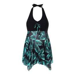 Pregnancy Women's Maternity Tankini Tropical Swimdress Boyshorts Swimwear Swimsuit with Cover up Set