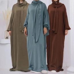 Ethnic Clothing Jilbab Hooded Abaya With Integrated Scarf Muslim Prayer Hijab Dress Abayas For Women Dubai Ramadan Eid Islamic Clothes