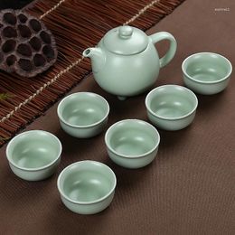 Teaware Sets 2024 Arrival Celadon Teapot Ceramic Tea Cup Portable Travel Set Chinese Drinkware 1pot 6cups