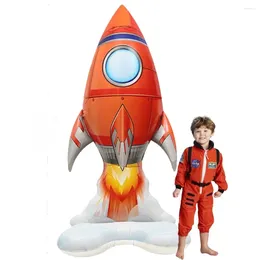 Party Decoration 129cm Giant 4D Rocket Helium Balloon Outer Space Foil Balloons Kids Toys Baby Shower Birthday Decorations Suppliers