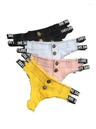 Women's Jeans Sexy Low Waist Women Elastic Club Night Summer Tassel Denim Shorts Fashion Letter Button Up Ripped Ladies Jean