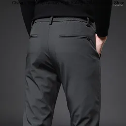 Men's Pants Korea Formal Clothing Dresss Trousers Style Slim Elastic Waist S Suit Office Classic 2024 Streetwear Men
