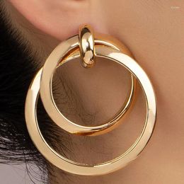 Hoop Earrings Gold Colour Twisted Big For Women Night Club Party Girls Drop Geometric Statement