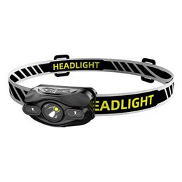 Mini Headlight LED Headlamp Body Motion Smart Sensor LED Gadget Outdoor Camping Fishing Hunting Cycling Reading Head Light Torch Lamp USB Charging Glare Flashlight