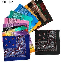 Bandanas Durag New Design Fashion Hip Hop Cotton Bandana Square Cashmere Headband Tie Black Red Paisley Gift for Women/Men/Boys/Girls J240516