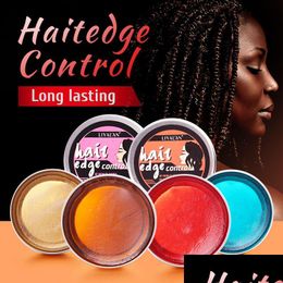 Pomades & Waxes Strong Hold Edge Control Braiding Gel Baby Hair Finishing Anti-Frizz Pomade Wax Long Lasting Styling Fixative Drop Del Dhhvu