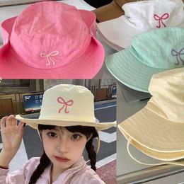 Wide Brim Hats Women Summer Sun Hat Bow Creative Cute Quick Dry Sunscreen Drawstring Adjustable Foldable Camping Mountaineering Fisherman