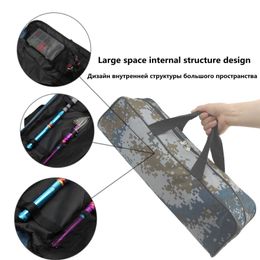 Outdoor Bags New 60cm long foldable waterproof fishing bag with nylon large capacity and multi-purpose outdoor sports portable fishing rod bag Q240521