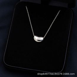 Tiffanyitys Tiffanies Pendants High version Tijia 925 sterling silver acacia bean necklace collarbone chain simple temperament cold and versatile Instagram