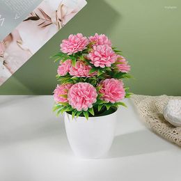 Decorative Flowers 1PC Fashion Flower Potted Artificial Plant Home Decor Landscape Desk Ornaments Chrysanthemum Bonsai