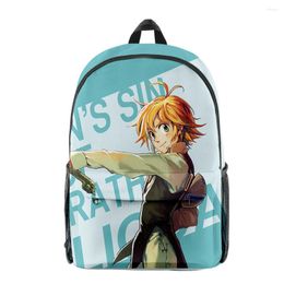 Backpack Fashion The Seven Deadly Sins Pupil Bookbag Notebook Backpacks 3D Print Oxford Waterproof Boys/Girls Travel