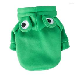 Dog Apparel Pet Clothes Dogs Hooded Sweatshirt Frog Warm Coat Cat Sweater Cold Weather Costume For Puppy Small Medium Large